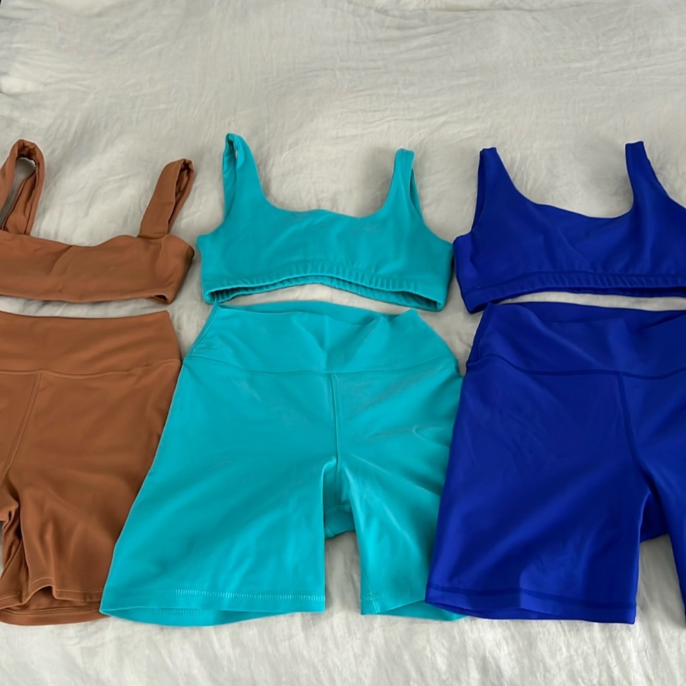 WeWoreWhat Active Set of 3 Biker Shorts and Bras